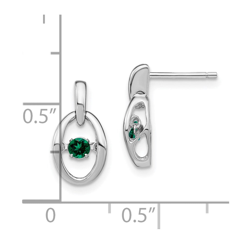 Sterling Silver Rhodium Cubic Zirconia Birthstone Vibrant Dangle Earrings