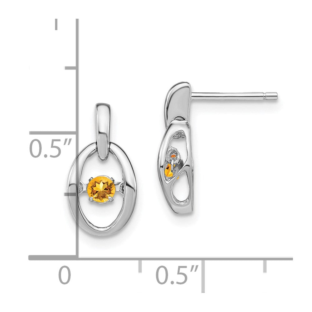 Sterling Silver Rhodium Cubic Zirconia Birthstone Vibrant Dangle Earrings