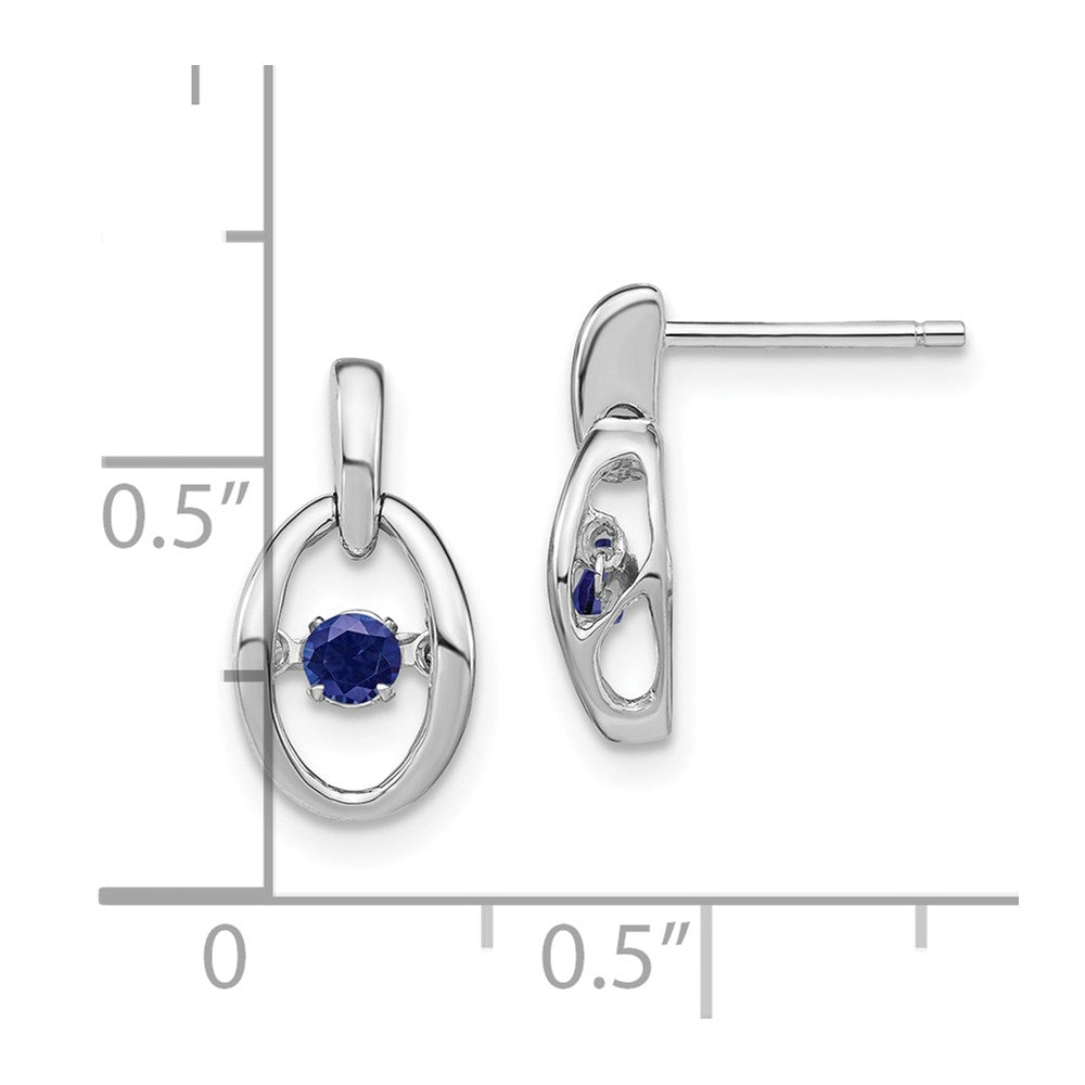 Sterling Silver Rhodium Cubic Zirconia Birthstone Vibrant Dangle Earrings