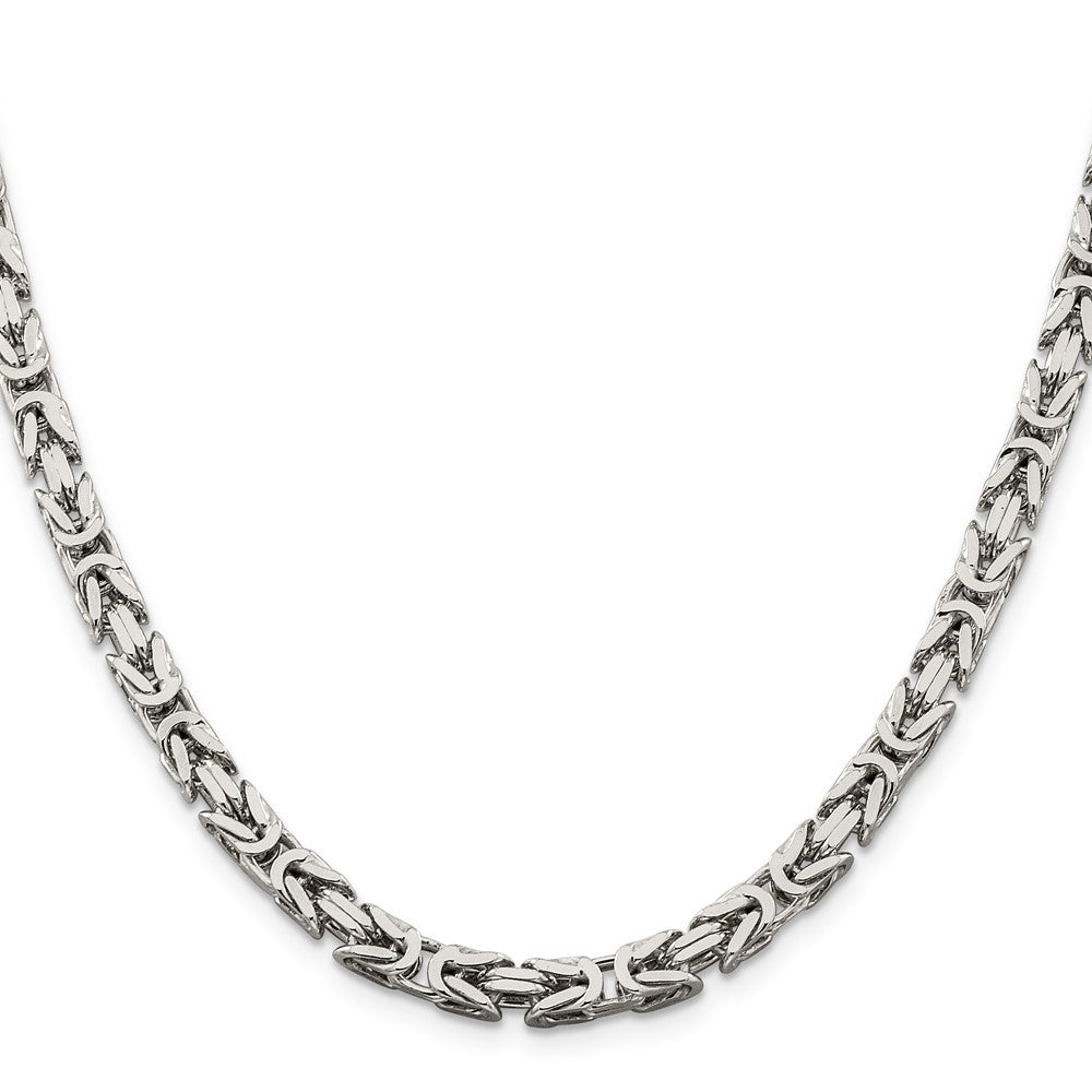 Sterling Silver 5mm Byzantine Chain Necklace