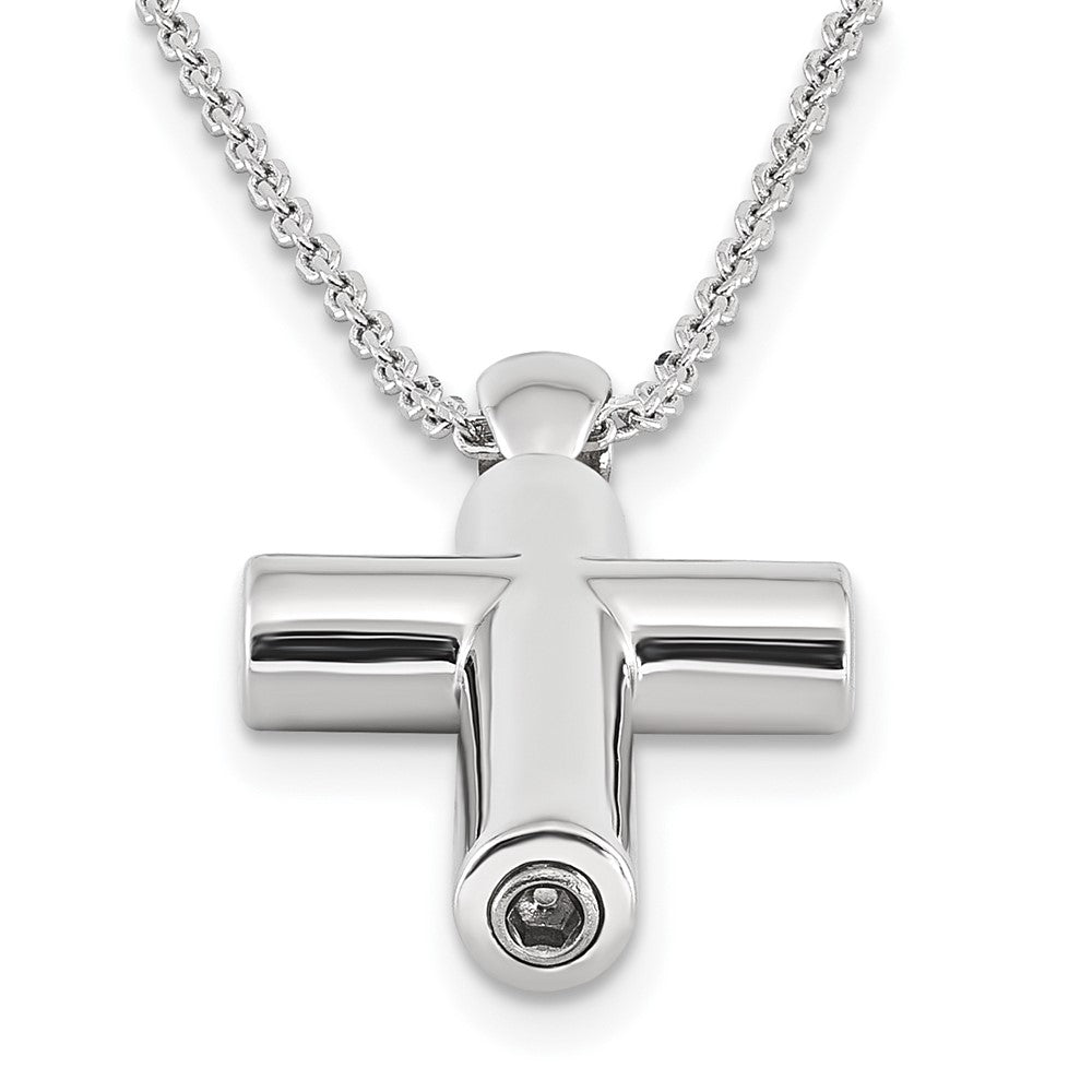 Sterling Silver Cross Ash Holder Necklace 18"