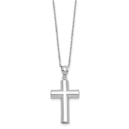 Sterling Silver Cross Ash Holder Necklace 18"