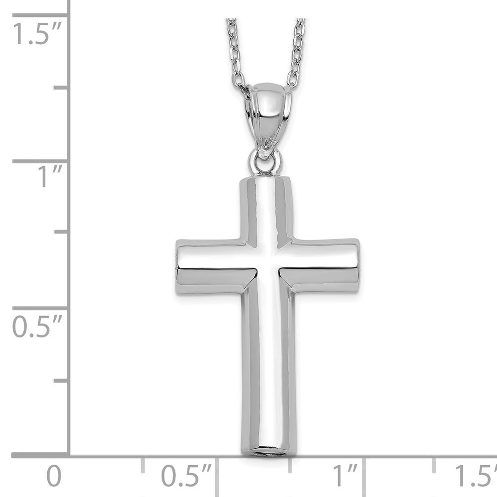 Sterling Silver Cross Ash Holder Necklace 18"
