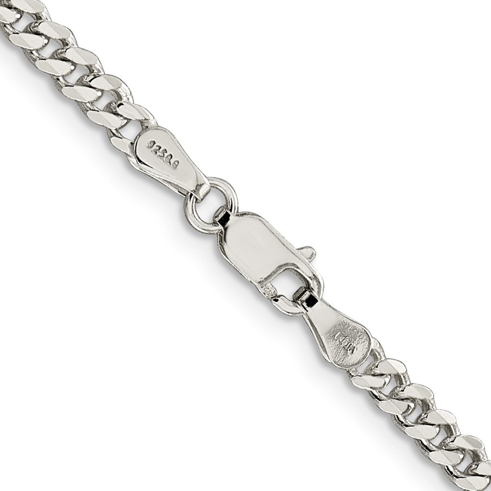 Sterling Silver Rhodium-plated 3.5mm Curb Chain Necklace