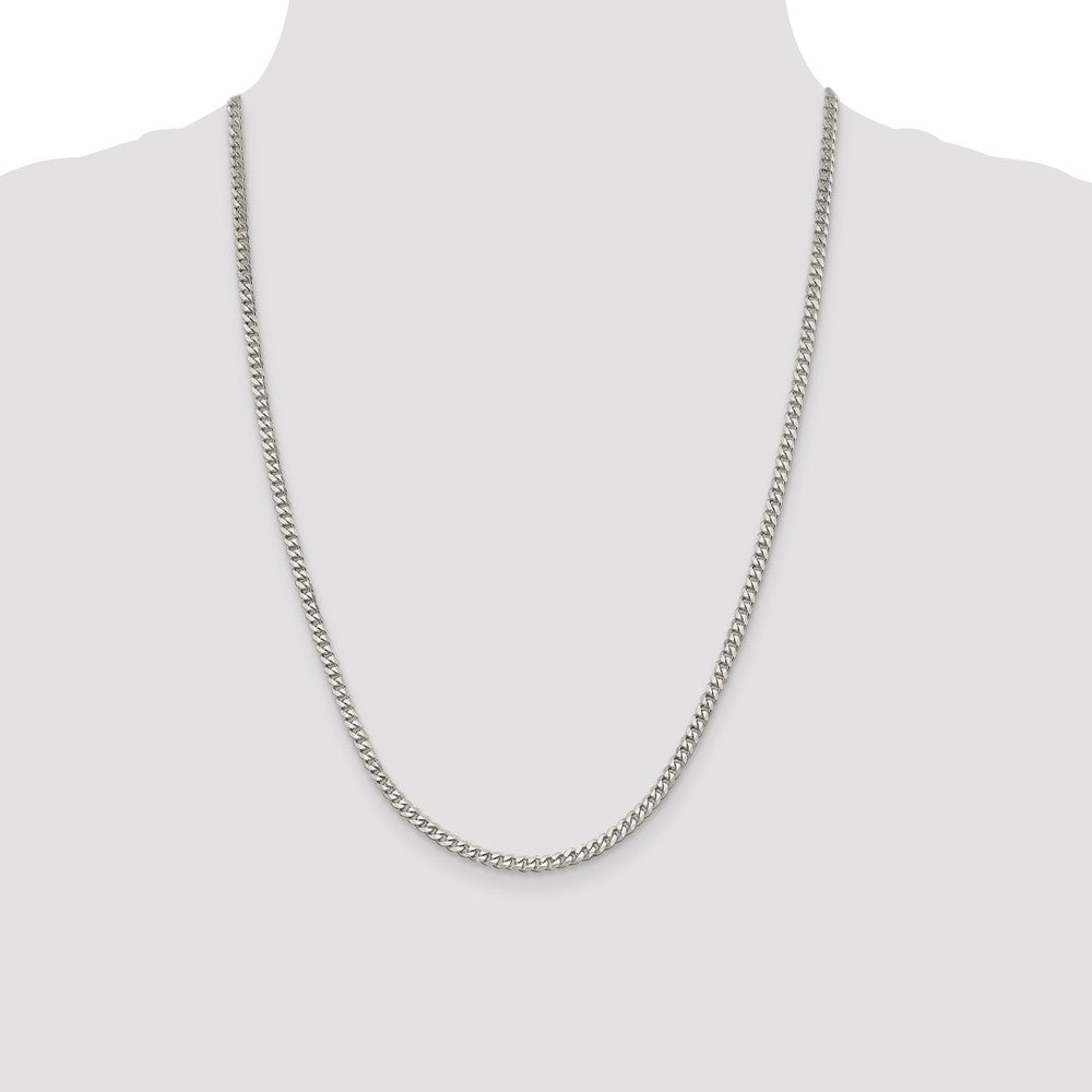 Sterling Silver Rhodium-plated 3.5mm Curb Chain Necklace
