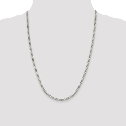 Sterling Silver Rhodium-plated 3.5mm Curb Chain Necklace