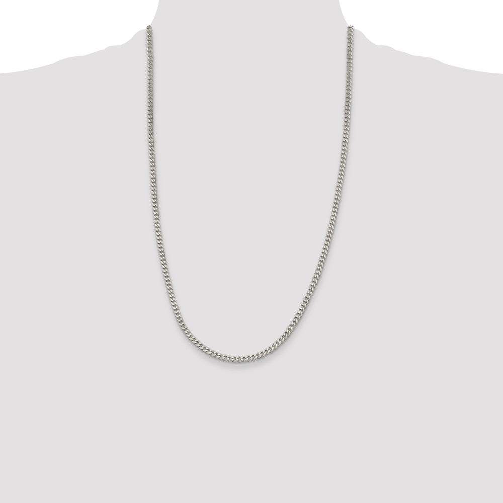 Sterling Silver Rhodium-plated 3.5mm Curb Chain Necklace