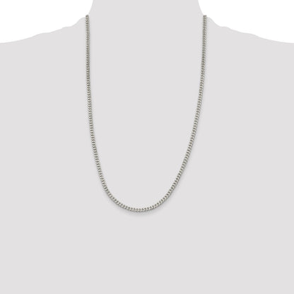 Sterling Silver Rhodium-plated 3.5mm Curb Chain Necklace
