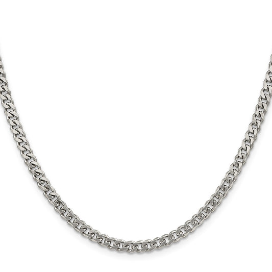 Sterling Silver Rhodium-plated 4.5mm Curb Chain Necklace