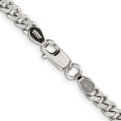 Sterling Silver Rhodium-plated 4.5mm Curb Chain Necklace