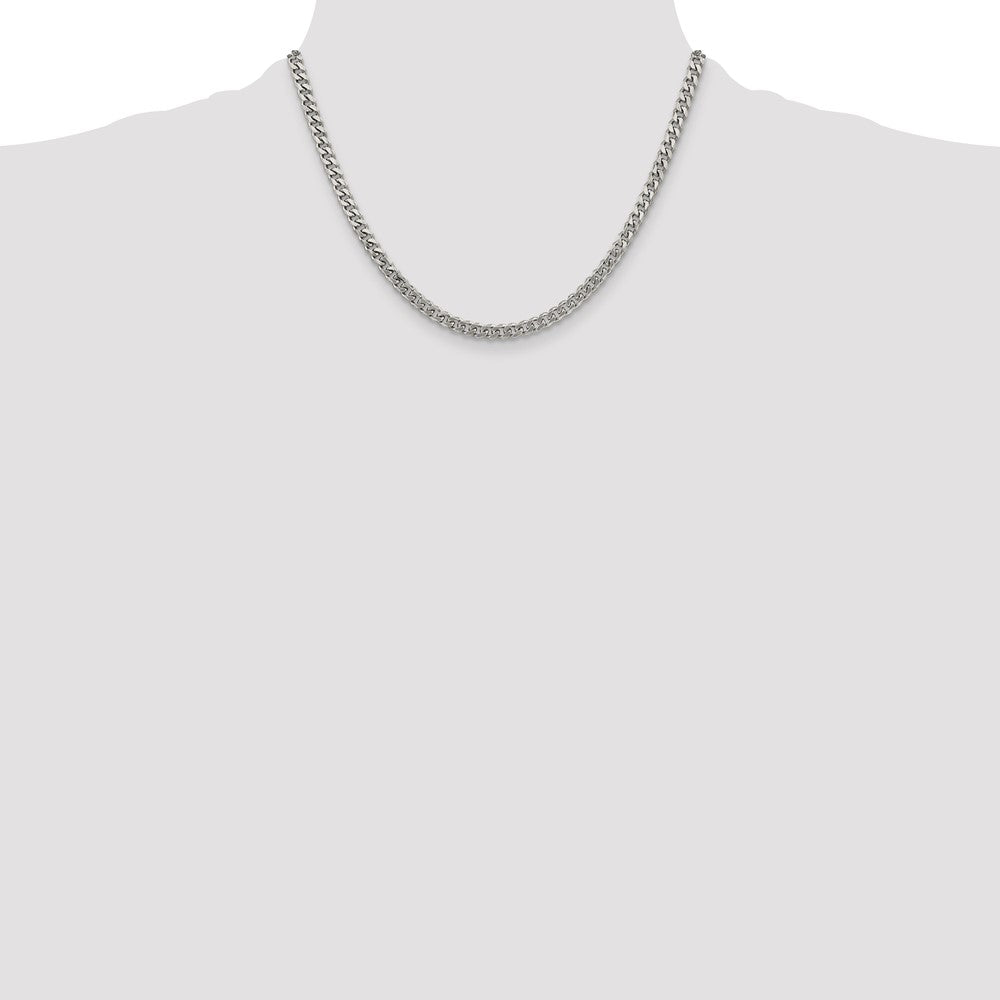 Sterling Silver Rhodium-plated 4.5mm Curb Chain Necklace