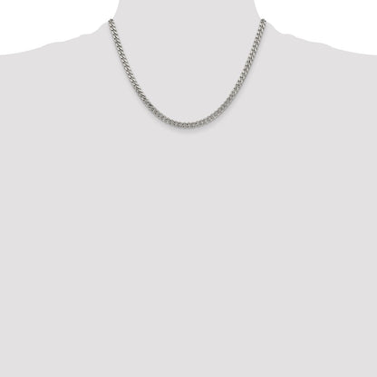 Sterling Silver Rhodium-plated 4.5mm Curb Chain Necklace