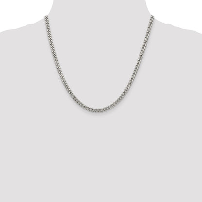 Sterling Silver Rhodium-plated 4.5mm Curb Chain Necklace