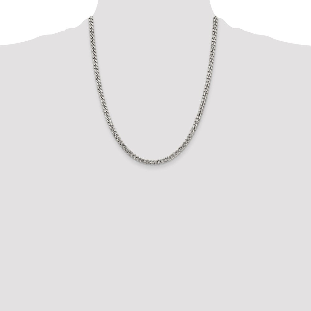 Sterling Silver Rhodium-plated 4.5mm Curb Chain Necklace