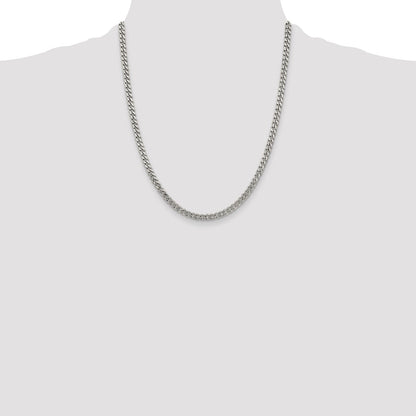 Sterling Silver Rhodium-plated 4.5mm Curb Chain Necklace