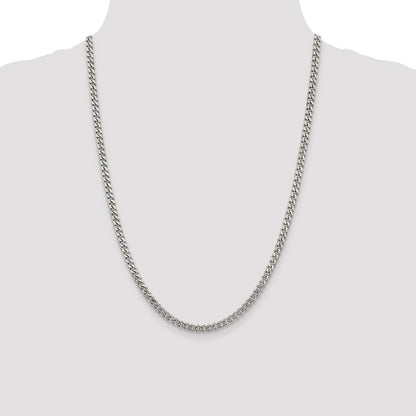 Sterling Silver Rhodium-plated 4.5mm Curb Chain Necklace