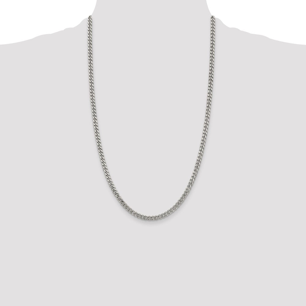 Sterling Silver Rhodium-plated 4.5mm Curb Chain Necklace