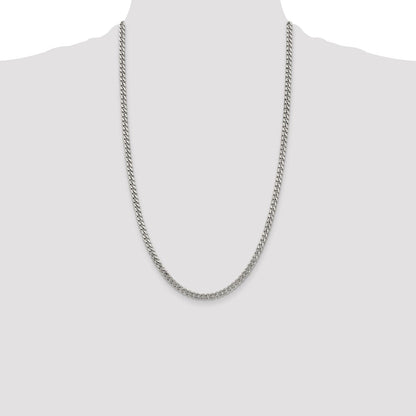Sterling Silver Rhodium-plated 4.5mm Curb Chain Necklace