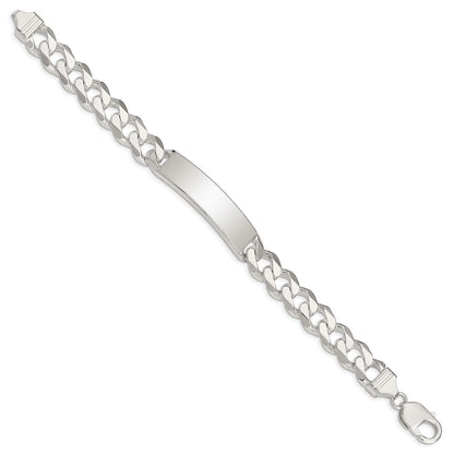 925 Sterling Silver 10mm Curb Link ID Bracelet 8 inch