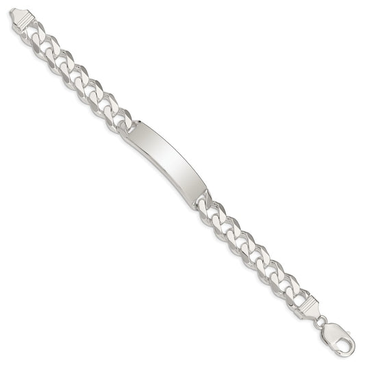 925 Sterling Silver 10mm Curb Link ID Bracelet 8 inch