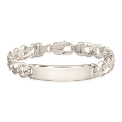 925 Sterling Silver 10mm Curb Link ID Bracelet 8 inch