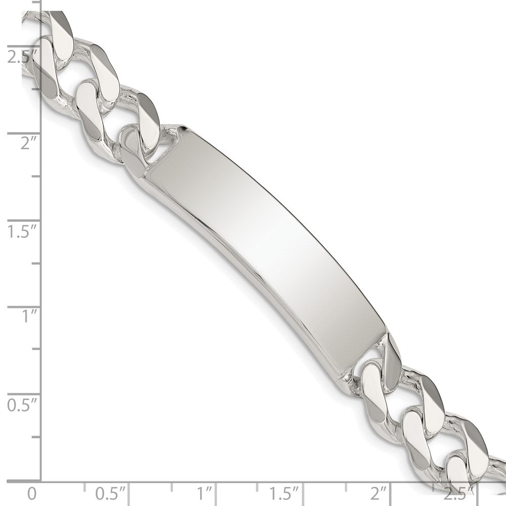 925 Sterling Silver 10mm Curb Link ID Bracelet 8 inch