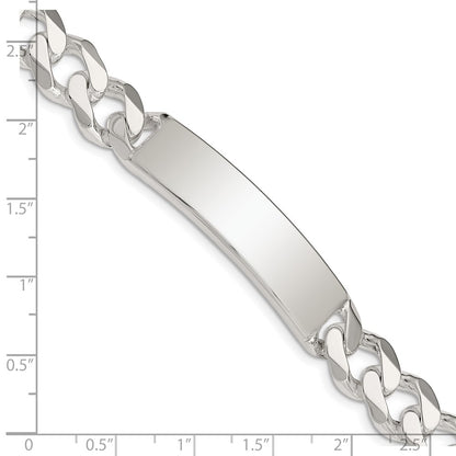 925 Sterling Silver 10mm Curb Link ID Bracelet 8 inch