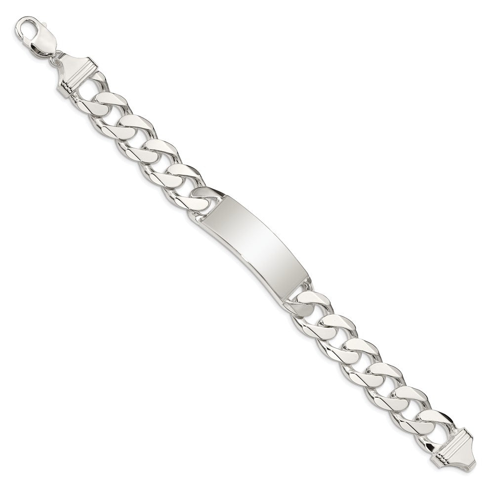 925 Sterling Silver 14mm Curb Link ID Bracelet 8.5 inch