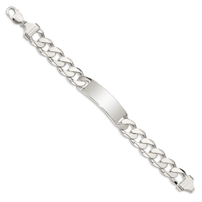 925 Sterling Silver 14mm Curb Link ID Bracelet 8.5 inch