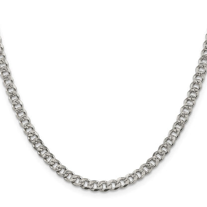 Sterling Silver 4.5mm Pav‚ Curb Chain Necklace