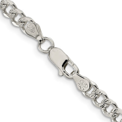 Sterling Silver 4.5mm Pav‚ Curb Chain Necklace