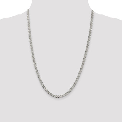Sterling Silver 4.5mm Pav‚ Curb Chain Necklace