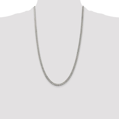 Sterling Silver 4.5mm Pav‚ Curb Chain Necklace
