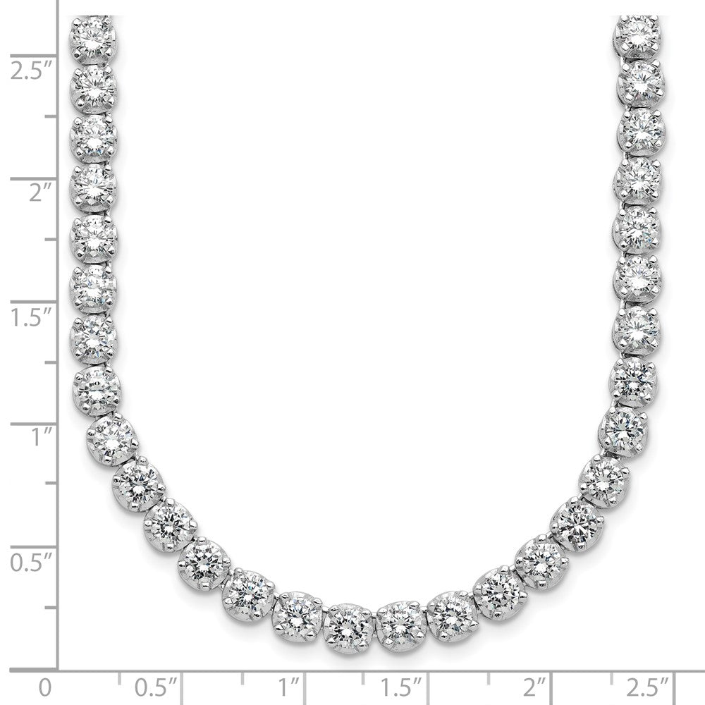 Sterling Silver Rhodium-plated Brilliant-cut Cubic Zirconia Pendan Necklace 18"