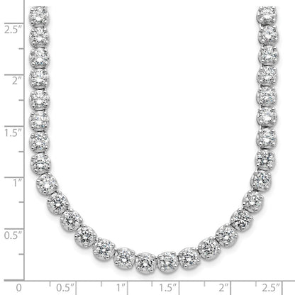 Sterling Silver Rhodium-plated Brilliant-cut Cubic Zirconia Pendan Necklace 18"