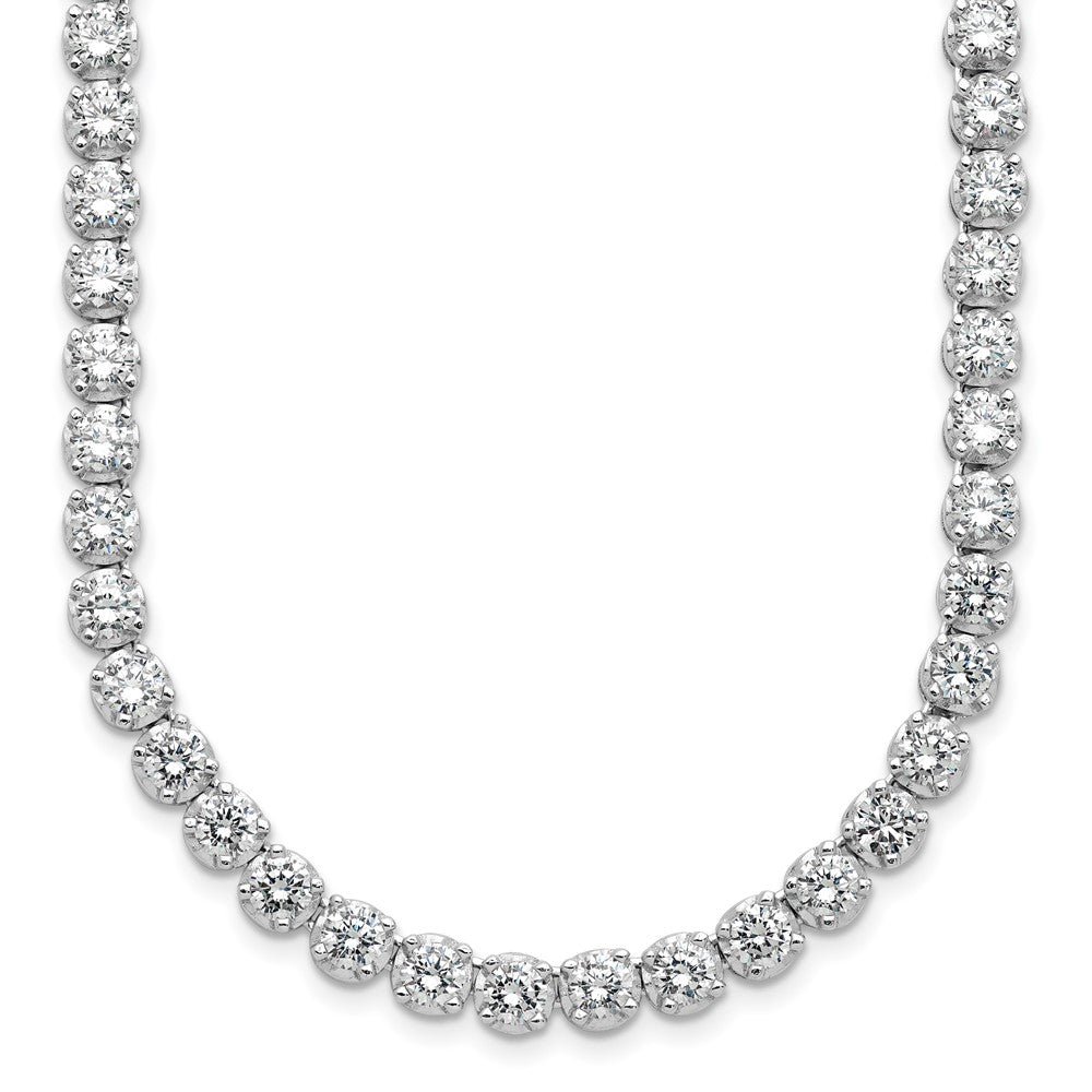 Sterling Silver Rhodium-plated Brilliant-cut Cubic Zirconia Pendan Necklace 18"