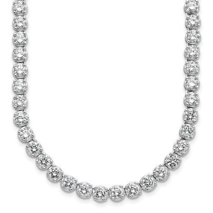 Sterling Silver Rhodium-plated Brilliant-cut Cubic Zirconia Pendan Necklace 18"