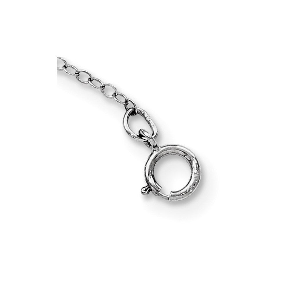 Sterling Silver Platinum-plated Diamond and Sapphire Cross Necklace 18"