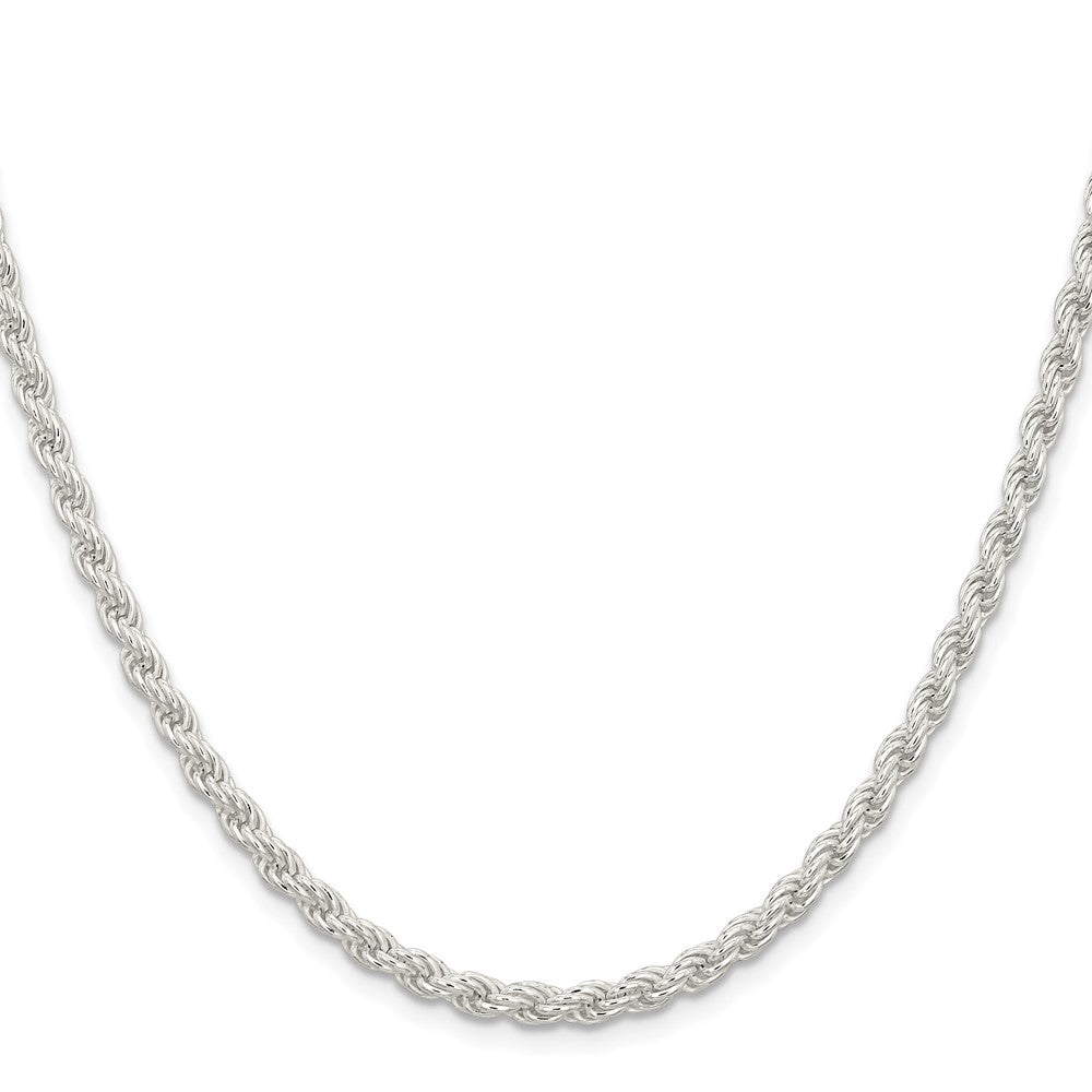 Sterling Silver 4.5mm Solid Rope Chain Necklace