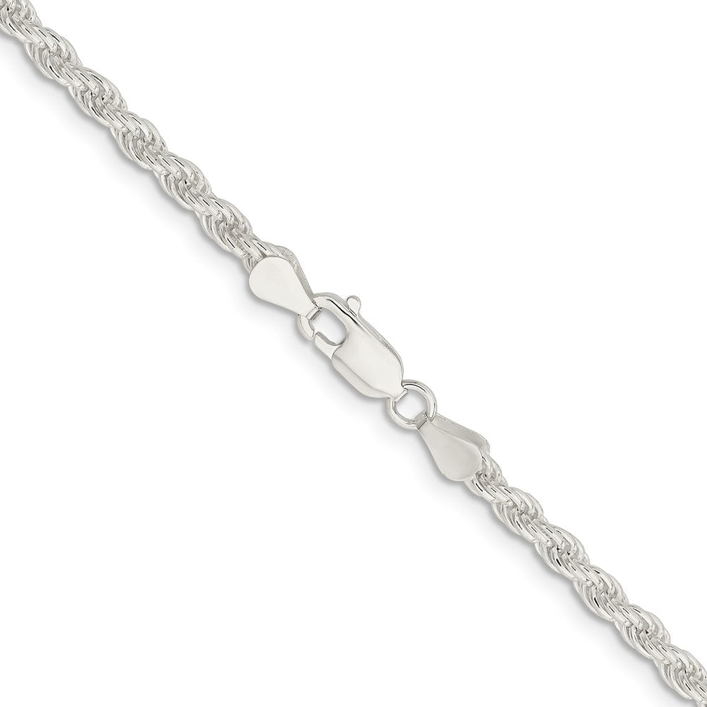 Sterling Silver 4.5mm Solid Rope Chain Necklace