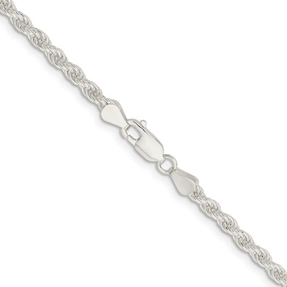 Sterling Silver 4.5mm Solid Rope Chain Necklace