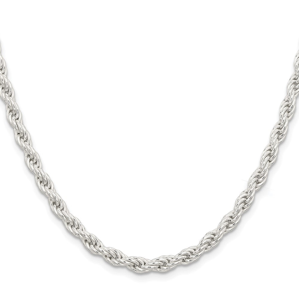 Sterling Silver 5mm Solid Rope Chain Necklace