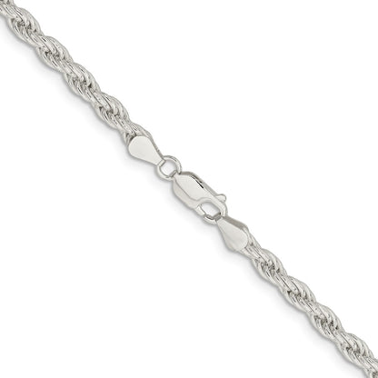 Sterling Silver 5mm Solid Rope Chain Necklace