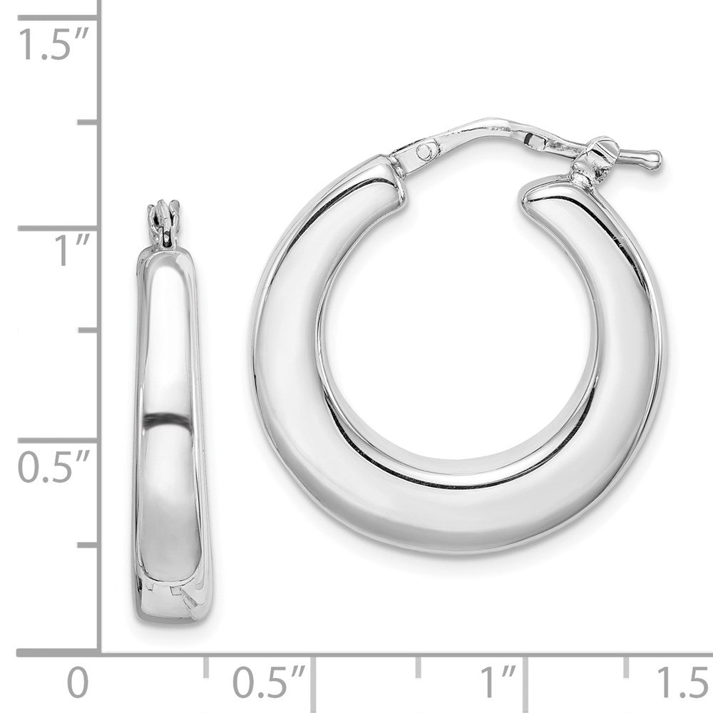 Sterling Silver Polished Tapered Hollow Round Hoop Earrings