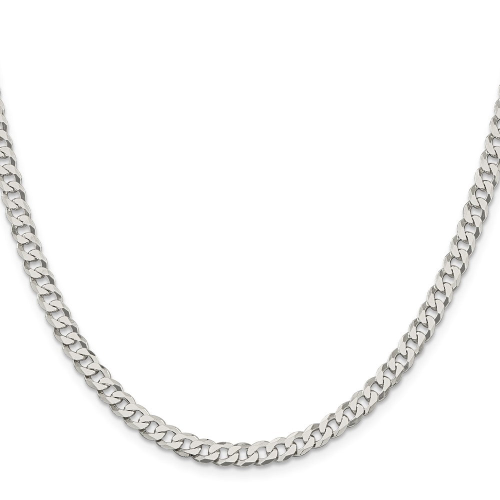 Sterling Silver 5mm Beveled Curb Chain Necklace