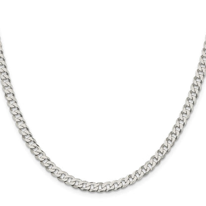 Sterling Silver 5mm Beveled Curb Chain Necklace