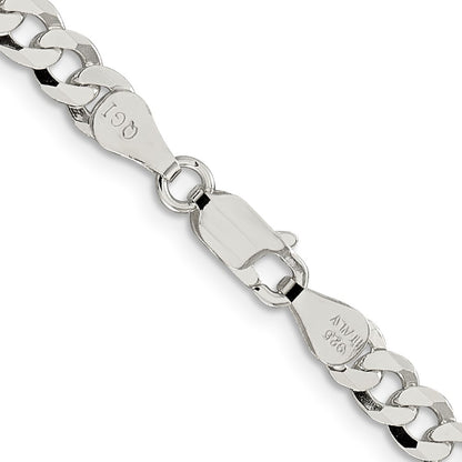 Sterling Silver 5mm Beveled Curb Chain Necklace