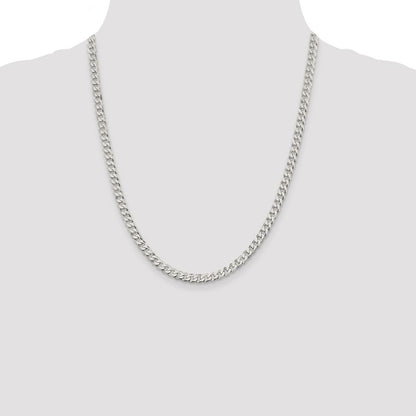 Sterling Silver 5mm Beveled Curb Chain Necklace