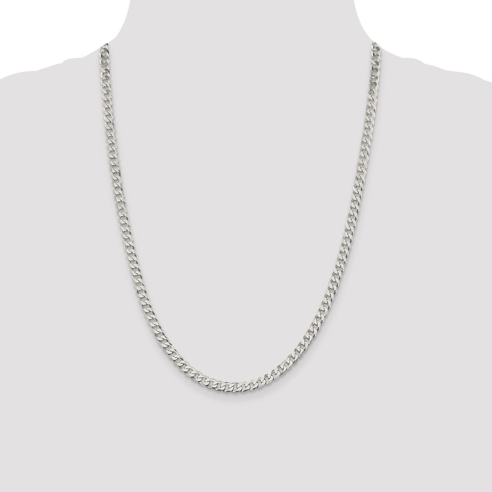 Sterling Silver 5mm Beveled Curb Chain Necklace
