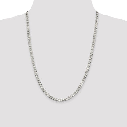 Sterling Silver 5mm Beveled Curb Chain Necklace